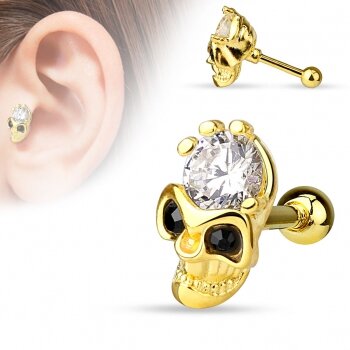 Tragus Ohr Piercing Cartilage - Skull