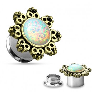 Spezial Plug - Stahl - Lotus Flower Opal