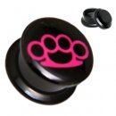 Motiv Plug - Gewinde - Schlagring - Schwarz Pink