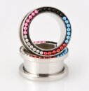 316L Surgical Steel Flesh Tunnel Multi Rainbow Ball