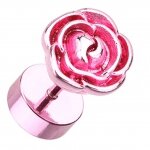 Blumen Fake Plug - Stahl - Rose - Pink