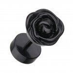 Blumen Fake Plug - Kunststoff - Rose - Schwarz