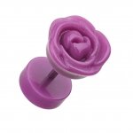 Blumen Fake Plug - Kunststoff - Rose - Lila