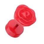 Blumen Fake Plug - Kunststoff - Rose - Rot