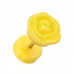 Blumen Fake Plug - Kunststoff - Rose - Gelb