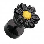 Blumen Fake Plug - Kunststoff - Gänseblümchen - Schwarz