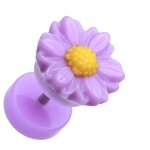 Blumen Fake Plug - Kunststoff - Gänseblümchen - Lila