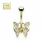 14 Karat Gold Bauchnabel Piercing Butterfly