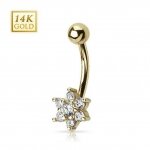 14 Karat Gold Bauchnabel Piercing Small Flower