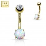 14 Karat Gold Bauchnabel Piercing - Opal Stein