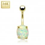 14 Karat Gold Bauchnabel Piercing Opal Stone