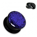 Glitter Plug - Kunststoff - Schwarz - Gewinde - Lila