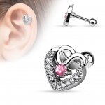 Tragus Ohr Piercing Cartilage - Double Hearts