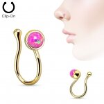 Nasen Clip - Gold - Opal Pink