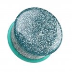 Glitter Plug - Single Flared - Kunststoff - Aqua