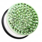 Kristall Plug - Kunststoff - Single Flared - Grün