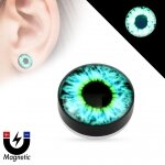 Magnet Fake Plug - Kunststoff - Blue Eyeball - Glow in the Dark