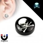 Magnet Fake Plug - Kunststoff - Skull - Glow in the Dark