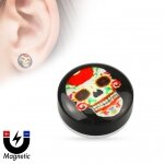 Magnet Fake Plug - Kunststoff - Red Sugar Skull