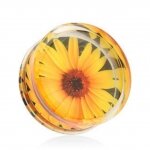 Silhouette Motiv Plug - Kunststoff Klar - Sonnenblume