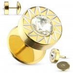 Fake Plug - Stahl - Diamond Cut - Gold