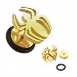 Fake Plug - Stahl - Spinne - Gold