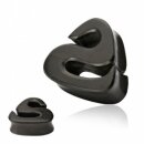 Black Wood Areng Ebony "S" Triangular Plug