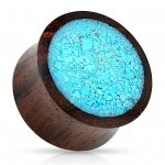 Holz Plug - Crushed Turquoise - Ebony Holz