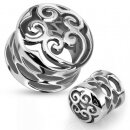 Spezial Plug - Stahl - Hearts Swirls - Silber