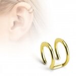 Fake Ohr Piercing Cartilage - Stahl - Gold - Doppelring