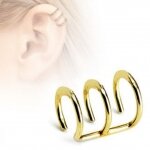 Fake Ohr Piercing Cartilage - Stahl - Gold - Dreierring