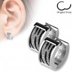 1 Paar 316L Stainless Steel Ohrringe with Square Zebra Sand Sparkle