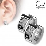 1 Paar 316L Stainless Steel Ohrringe with Square Leopard Sand Sparkle