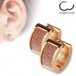 1 Paar Rose Gold Ohrringe with Square Pink Sand Sparkle