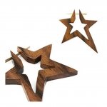 1 Paar Holz Ohrringe - Braun - Stern