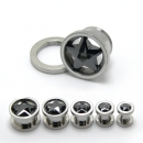 316L Surgical Steel Flesh Tunnel Kristall Star