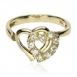10 Karat Gold Zehen Fuss Ring Double Heart